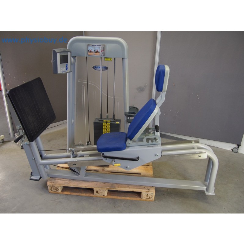 Ergo-Fit Funktionsstemme 4000er-Serie mit Monitor und blauem Sitzpolster