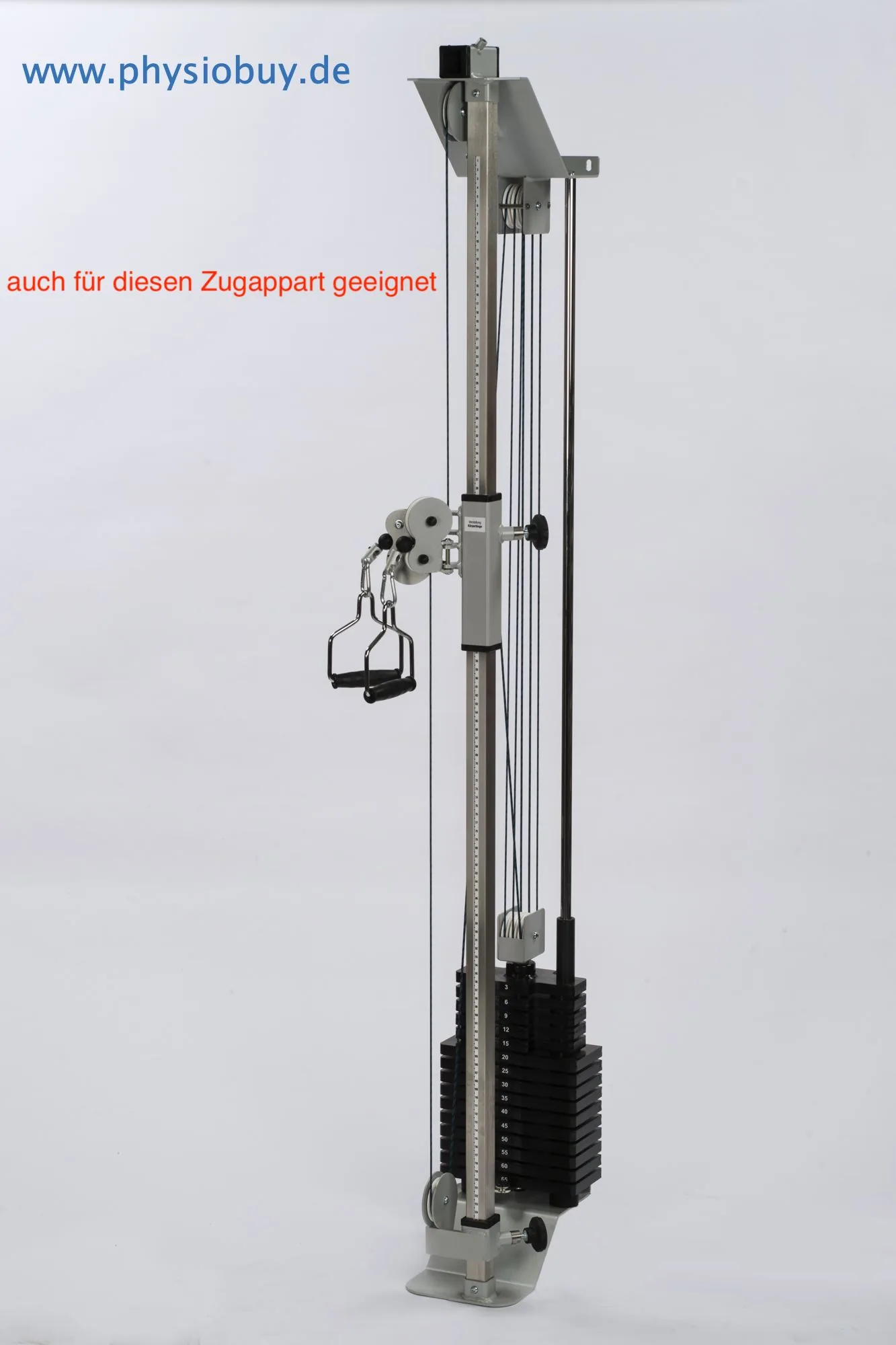 Stativ für Zugapparate MED-LINE mit Gewichtsstapel und Griffbügel, Gesamtansicht