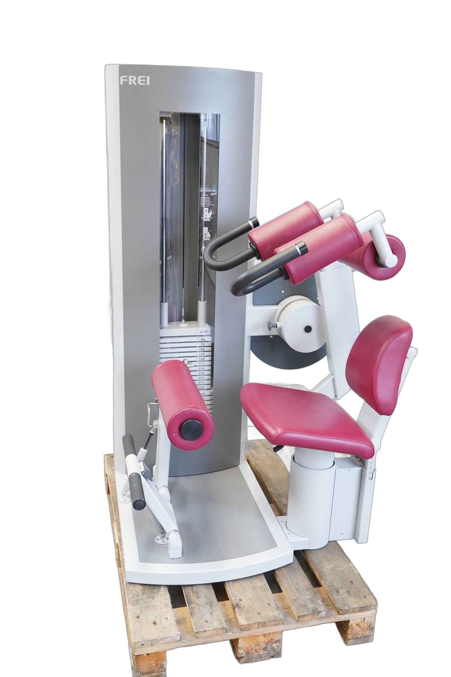 FREI Genius ECO Bauch-/Rückentrainer Kombigerät mit pinkfarbener Polsterung