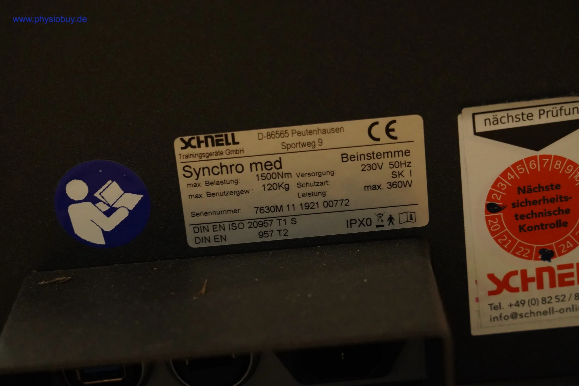 Typenschild der Beinstemme-Station am Schnell Synchro MED-Zirkel