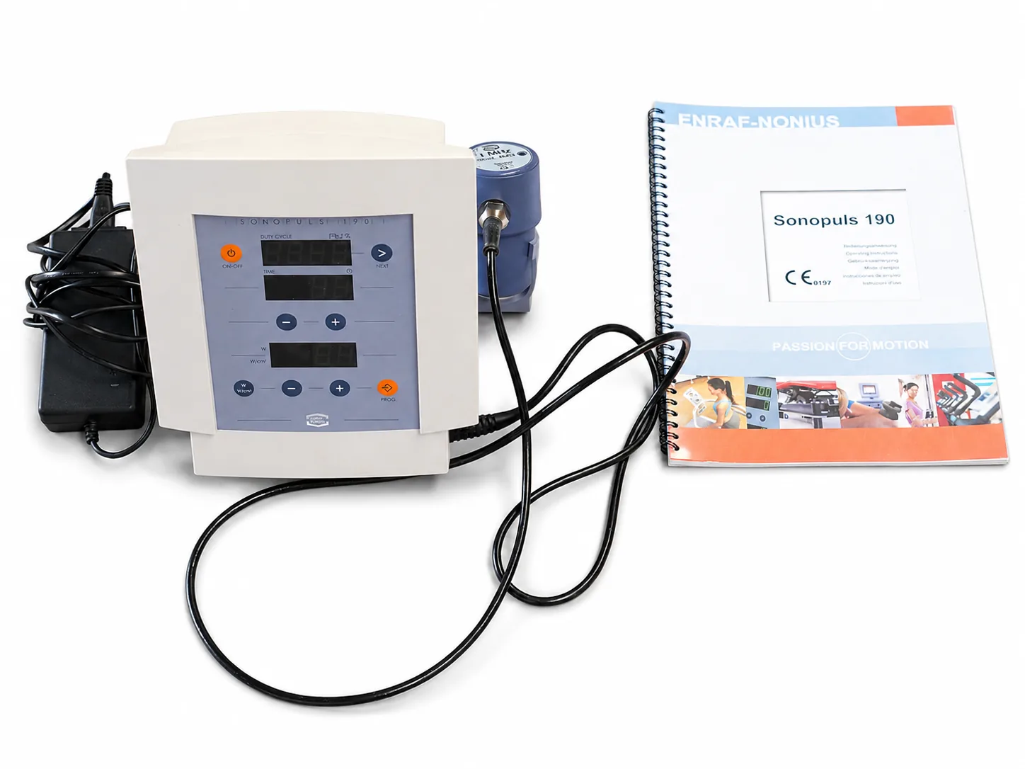 Enraf-Nonius Sonopuls 190 Ultraschallgerät mit Kabeln und Handbuch