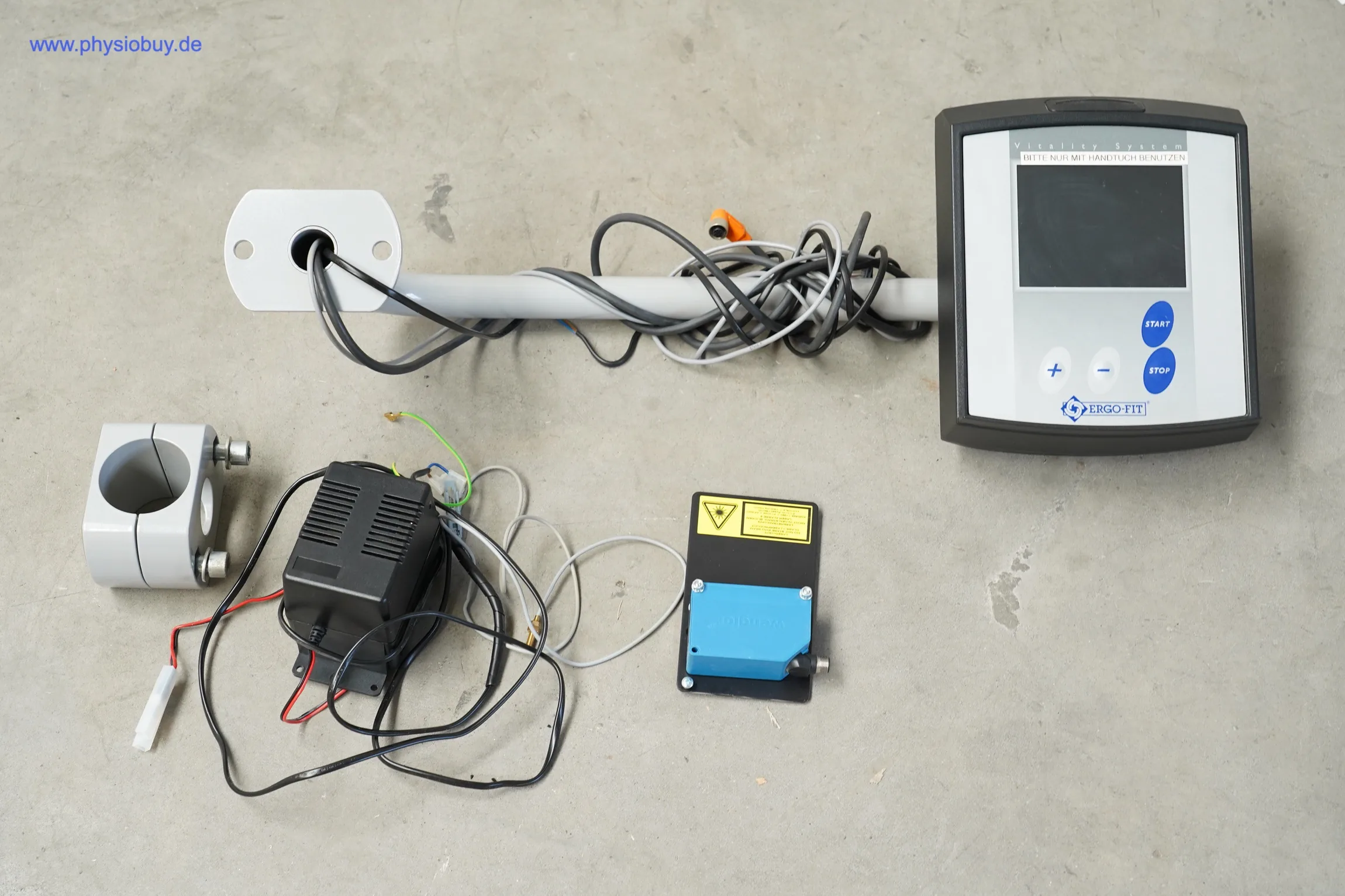 Ersatzteile für Ergofit-Kraftgeräte: Halterung, Netzteil, Sensor und Monitor