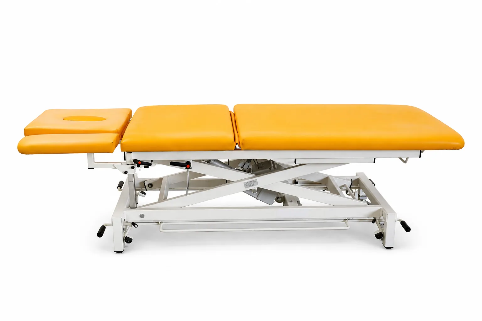 Theraflex Therapieliege Favorite 3-teilig mit orangefarbenem Polster, Seitenansicht