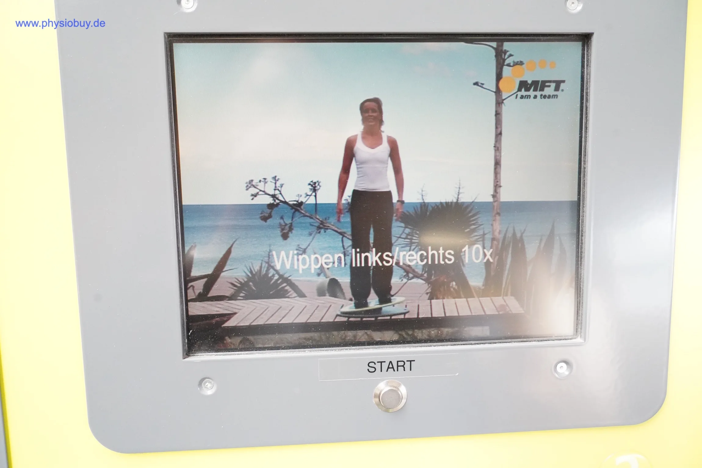 Displayanzeige „Wippen links/rechts“ mit Übungsfigur des MFT S3-Coordination Line