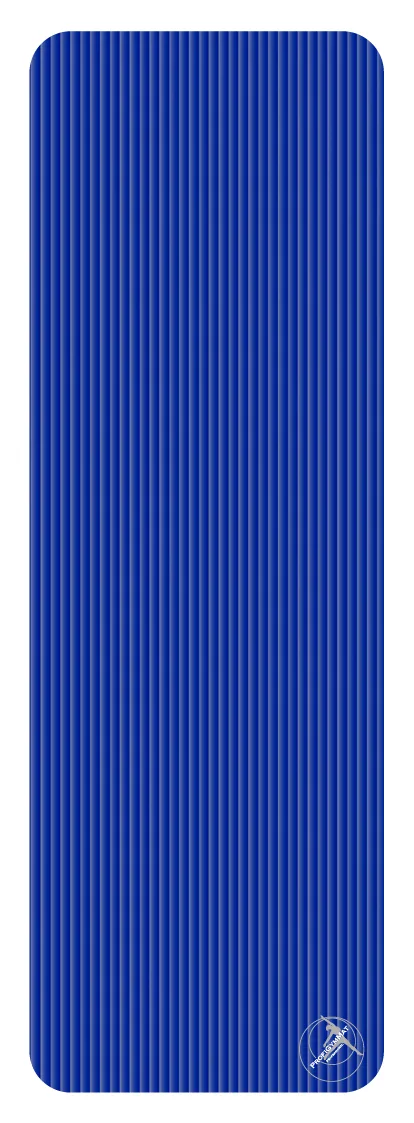 Gymnastikmatte ProfiGymMat 180 x 60 x 1,5 cm in Blau, Draufsicht mit Rillenstruktur