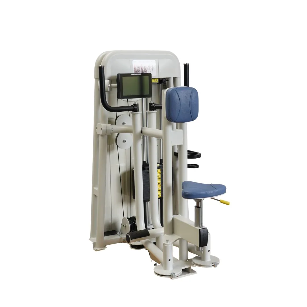 Trainingsstation des Ergo-Fit 4100S Gerätepark mit blauem Sitz- und Rückenpolster, freigestellt