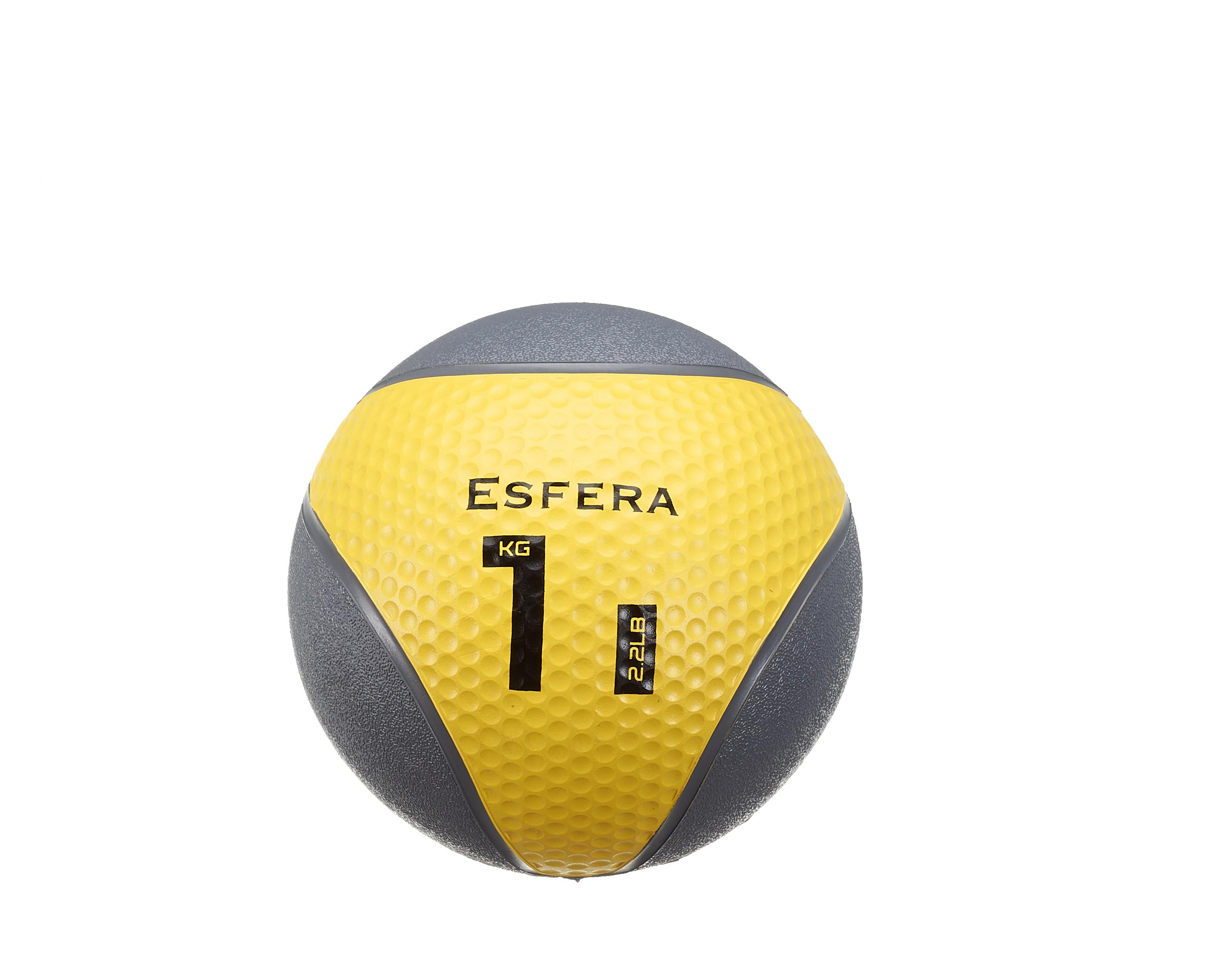 Medizinball Esfera ohne Griff in Gelb-Grau mit Gewichtsangabe 1 kg