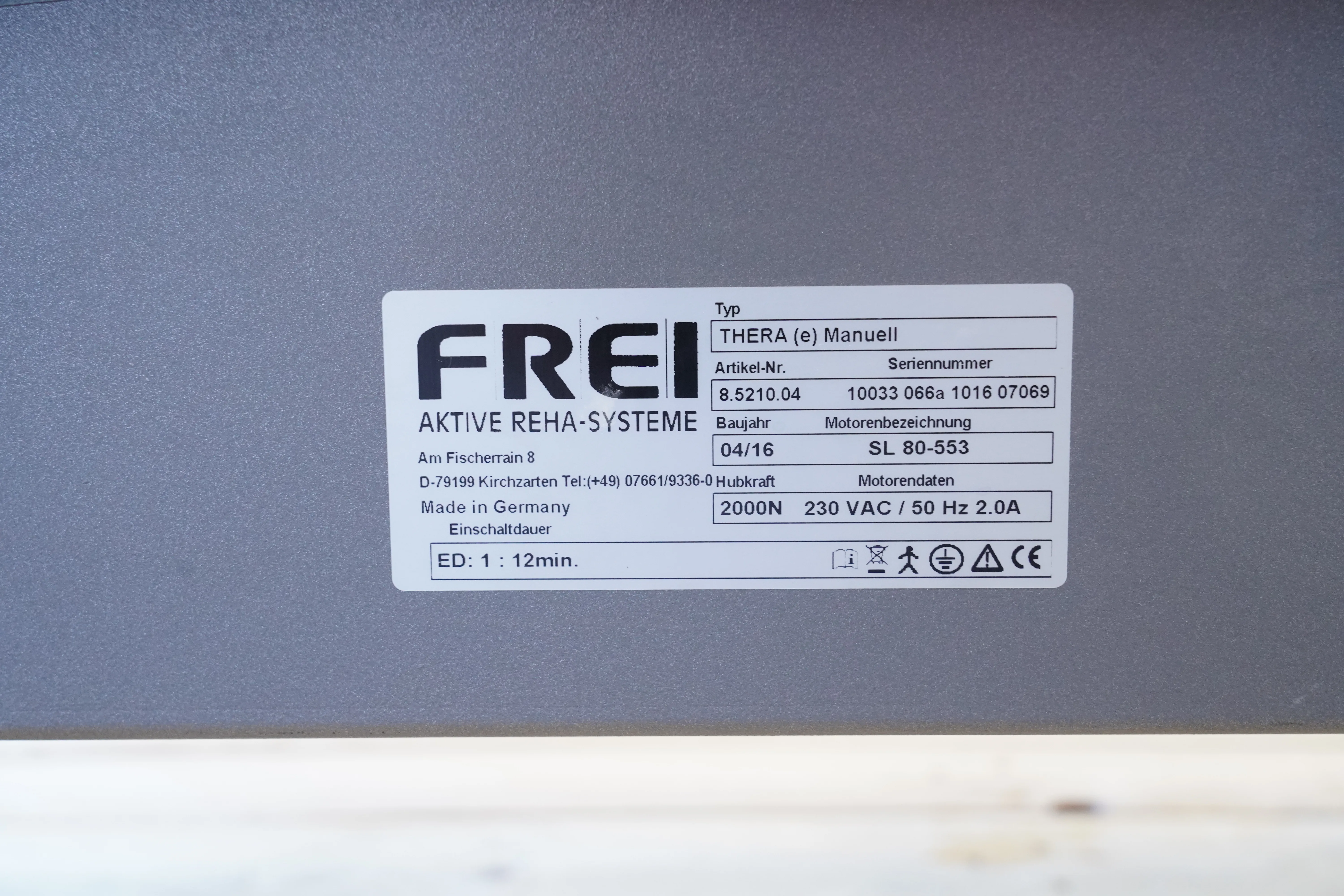 FREI THERA (e) Manuell Therapieliege - gebraucht