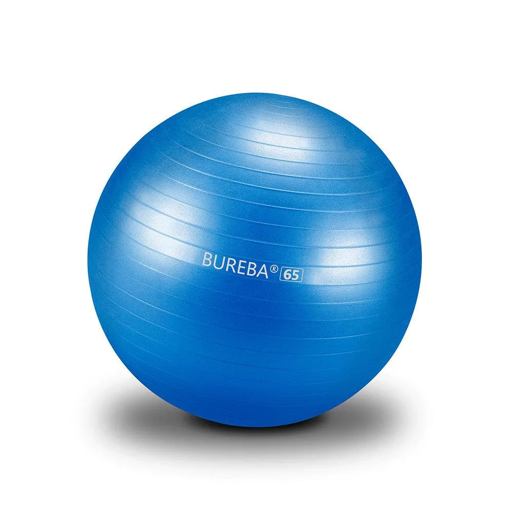 Gymnastikball Bureba 65 cm in Blau mit Aufdruck „Bureba 65“