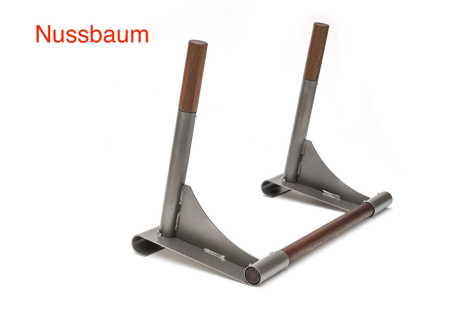 NOHrD WallBars Multi-Adapter in Nussbaum, Gestell mit dunklen Holzgriffen