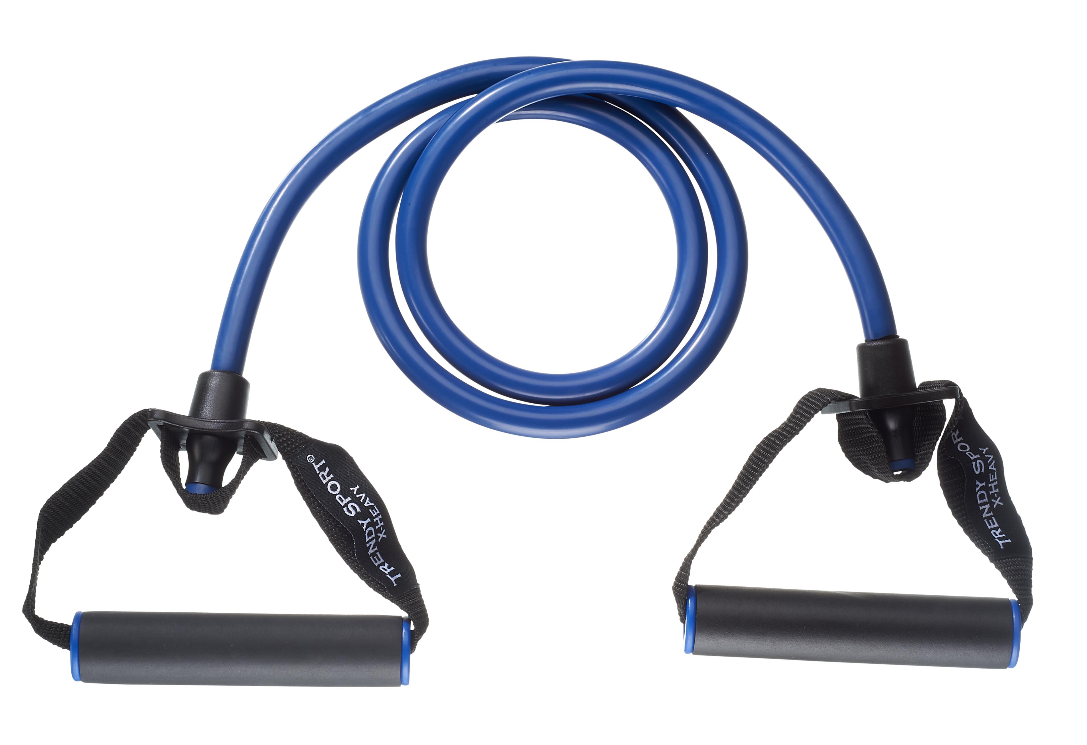 Trendy Premium Gym Tube in Blau mit gepolsterten Griffen, Stärke X-Heavy
