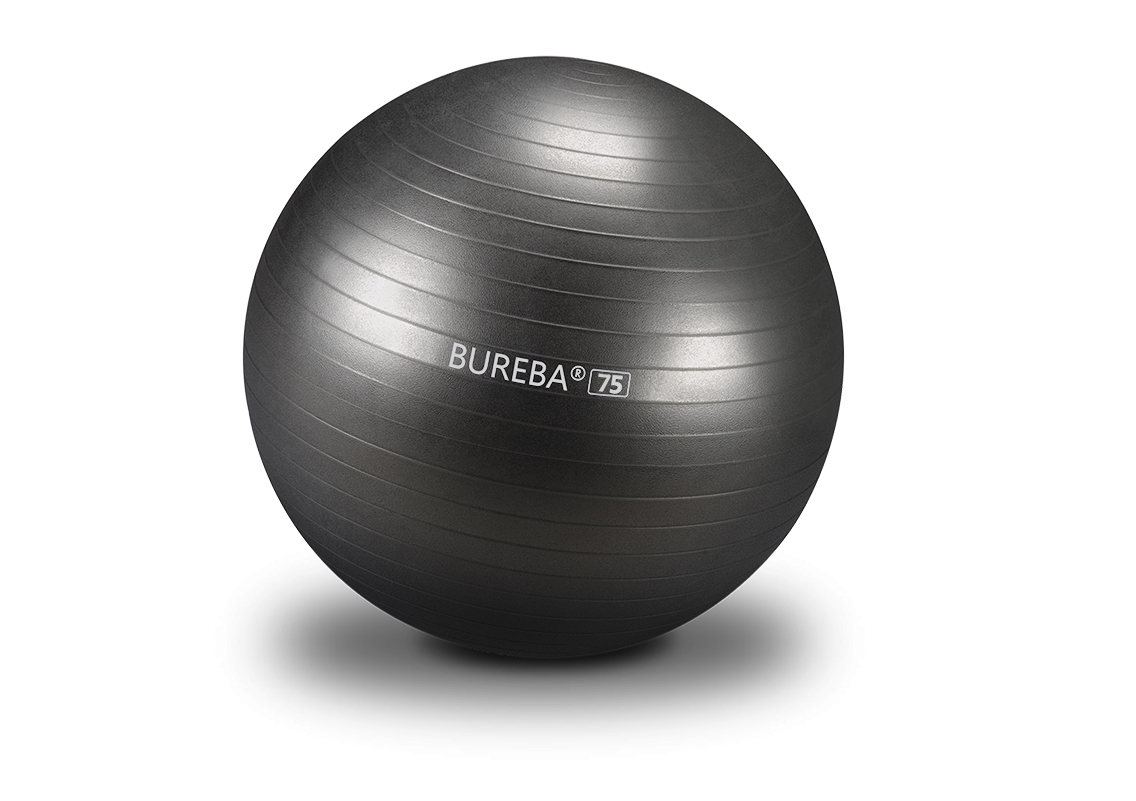 Bureba Gymnastikball in Schwarz-Grau, 75 cm Durchmesser
