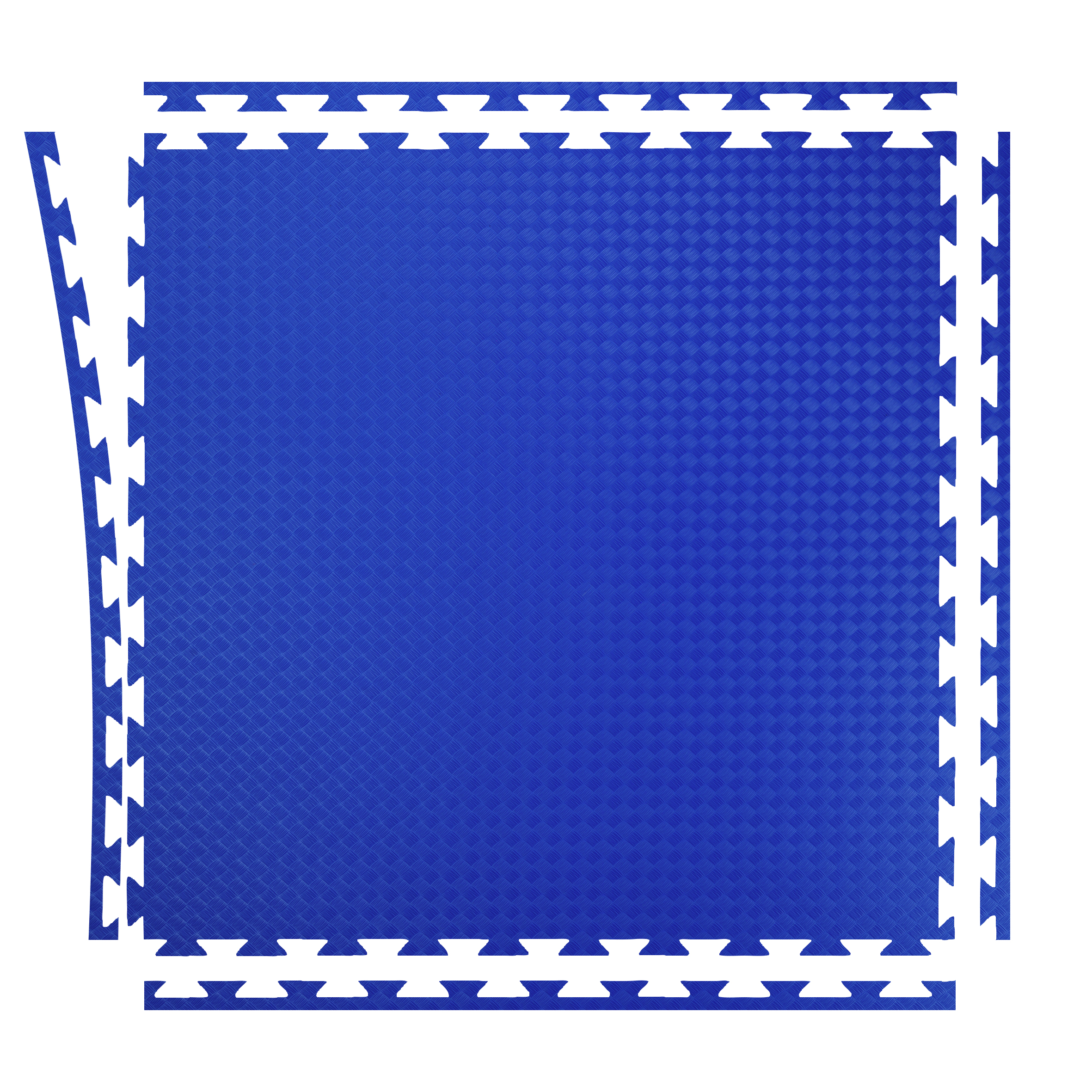 Bodenmatte Double Competition Standard in Blau mit weiß-blauem Pfeilmuster am Rand