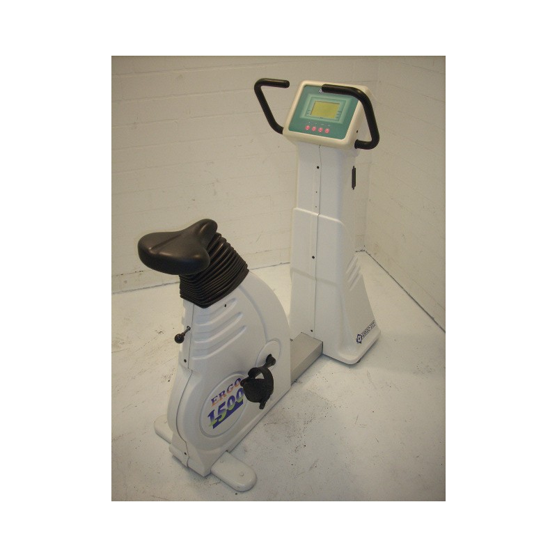 Ergofit Cycle 1500 med Fahrradergometer, weißes Gehäuse mit Displaykonsole