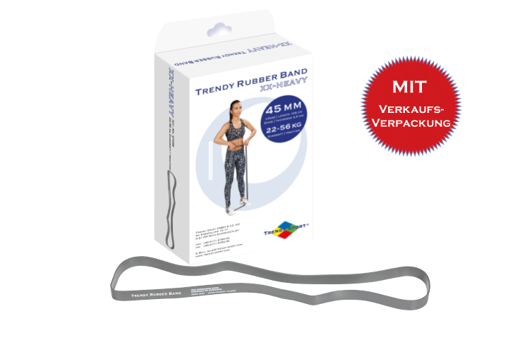 Verpackung des Trendy Rubber Band XX-Heavy 45 mm mit Aufkleber „Mit Verkaufsverpackung“