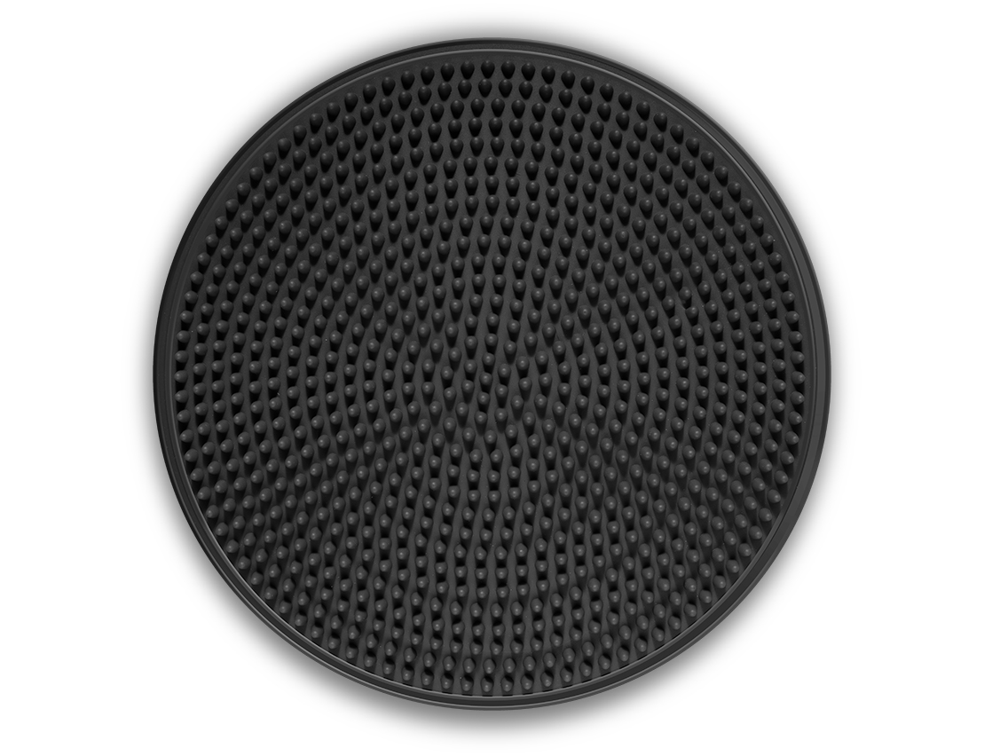 Schwarzes Balance-Pad mit genoppter Oberfläche von oben