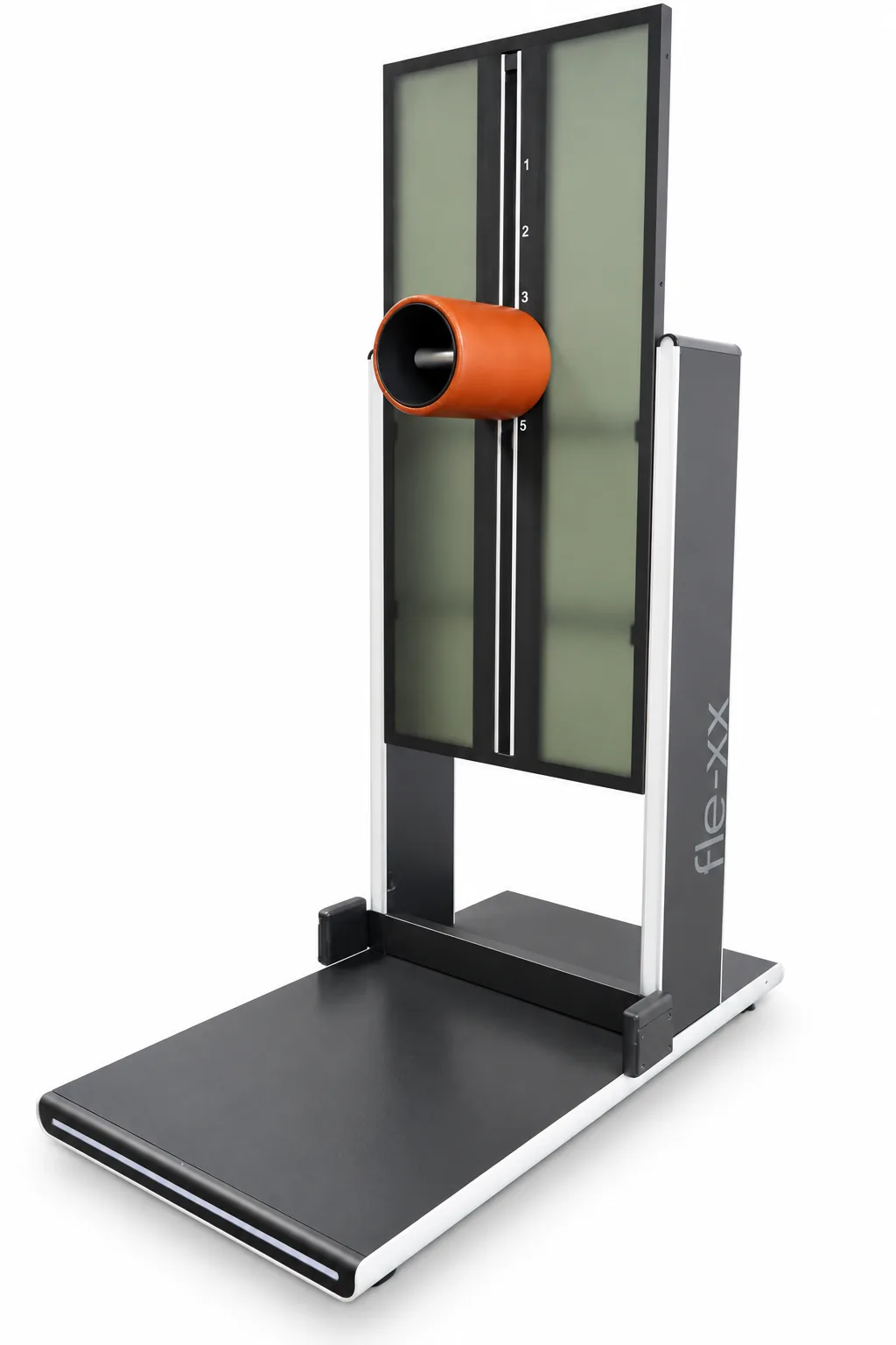 fle-xx-Trainingsstation mit zwei Widerstandsflächen und orangefarbenem Griffpolster, Seitenansicht
