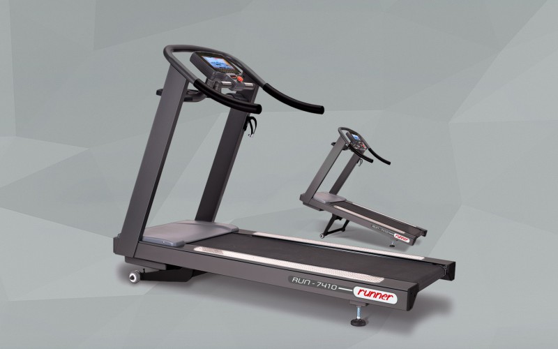 Laufband Runner RUN7410 mit Display und Haltegriff, Seitenansicht