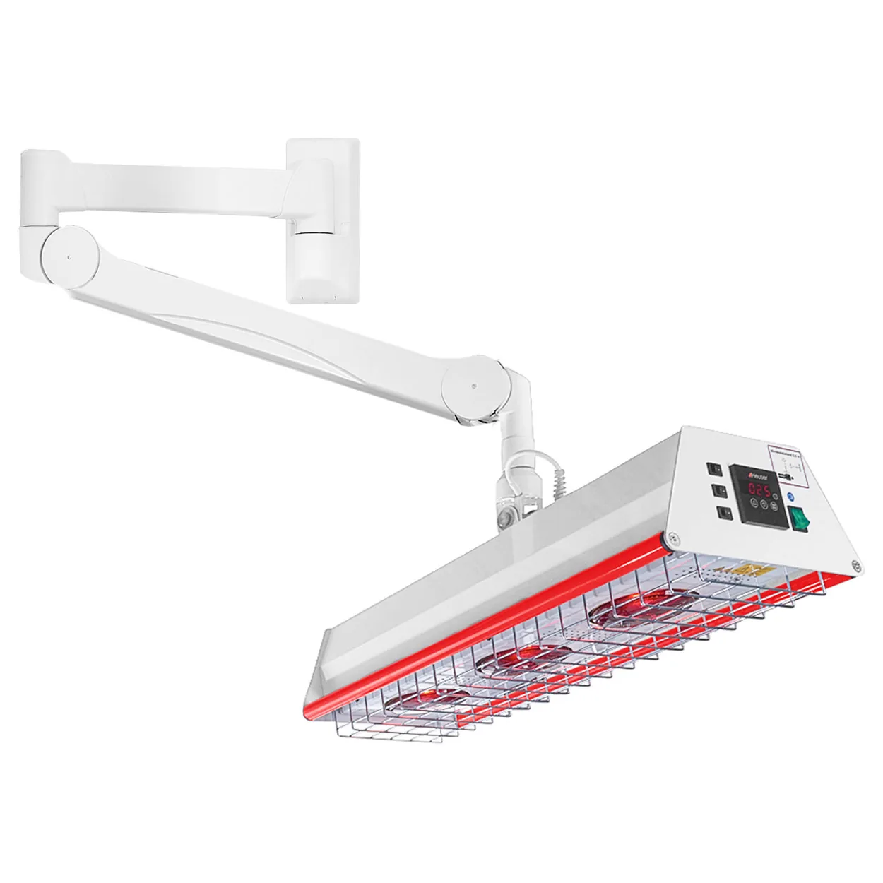 Heuser Strahlerkopf TGS 3.2 mit rotem Rahmen an ausklappbarem Wandarm