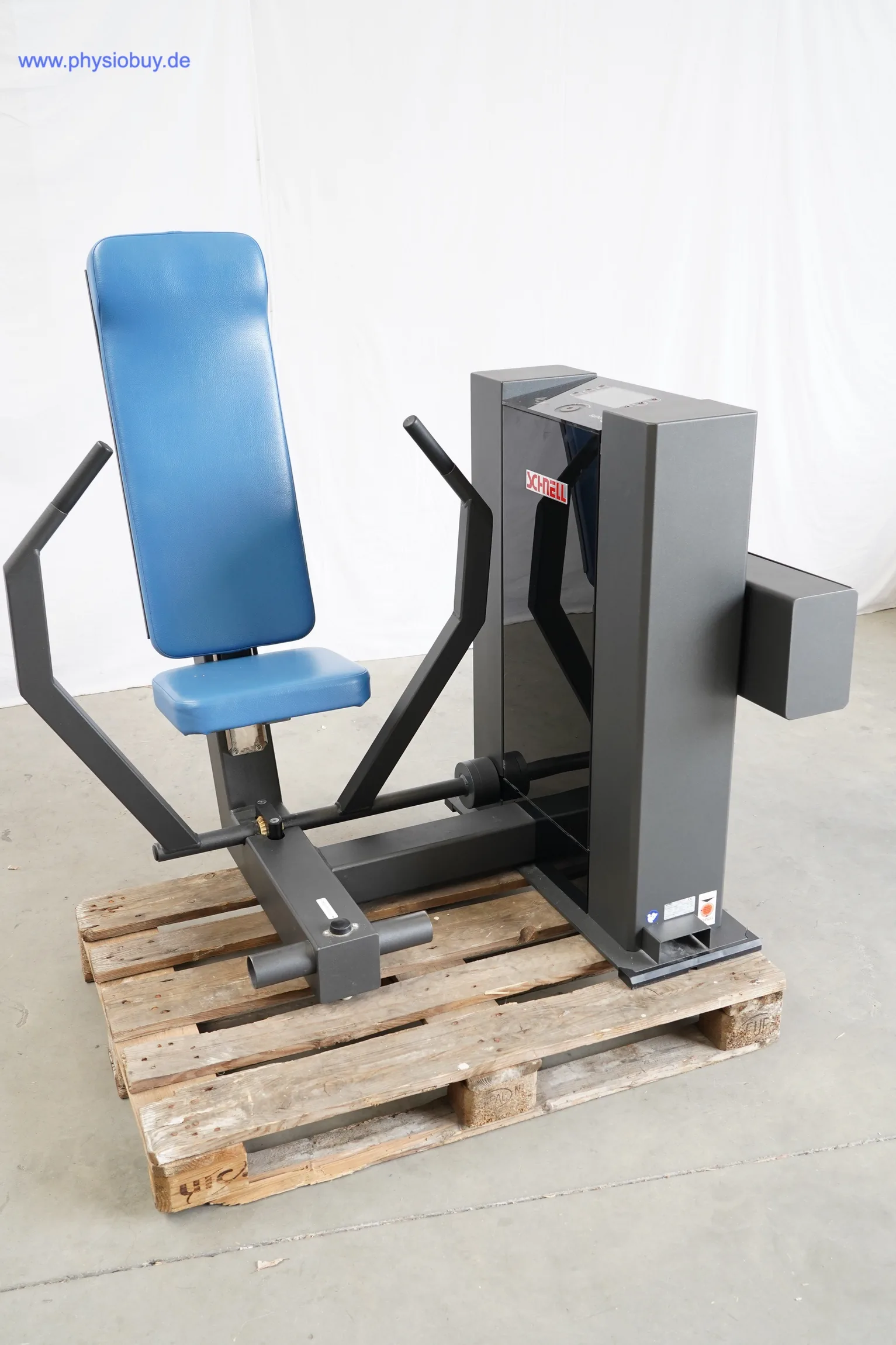 Horizontal-Press-Station des Schnell Synchro MED-Zirkels auf einer Palette, Gesamtansicht