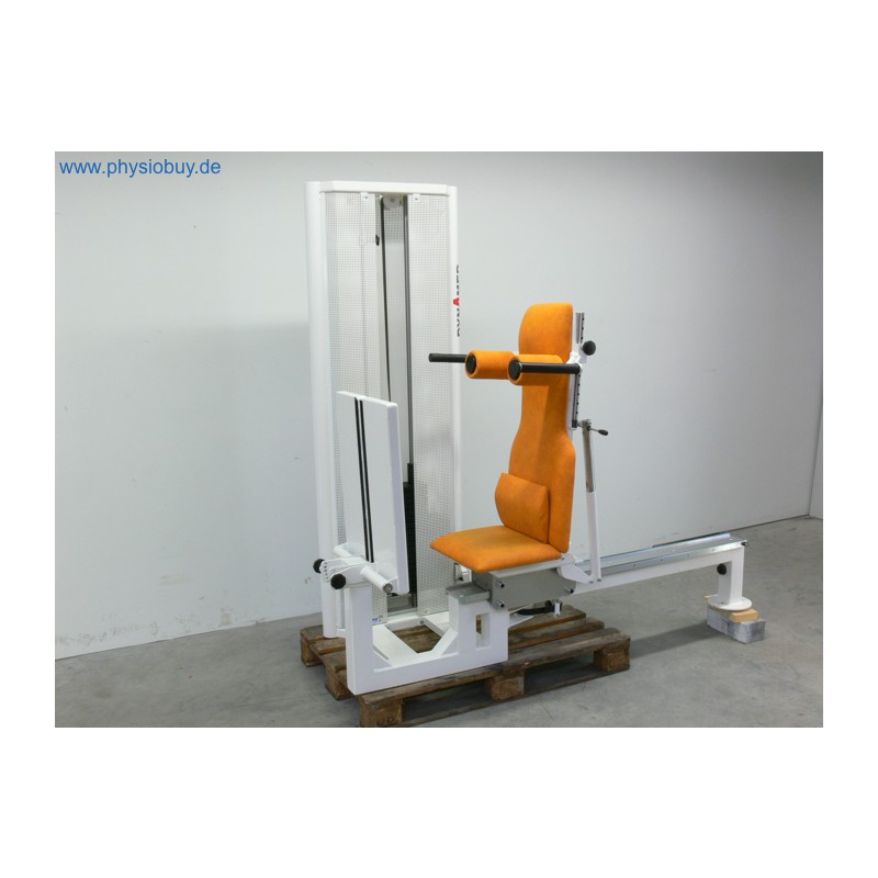 Stolzenberg Funktionsstemme Dynamed mit orangefarbenem Sitzpolster und Gewichtsturm