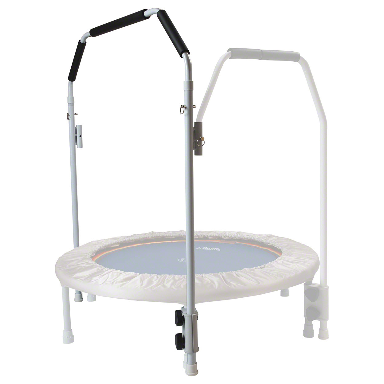 Trimilin-Trampolin mit montiertem Haltegriff, Ansicht von vorne