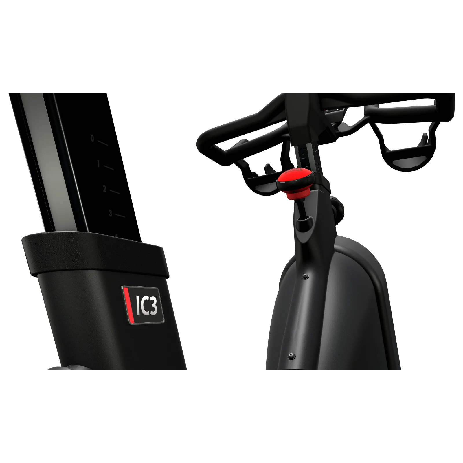Rahmen des Life Fitness ICG IC3 Indoor Cycle mit Modellbezeichnung, Nahaufnahme