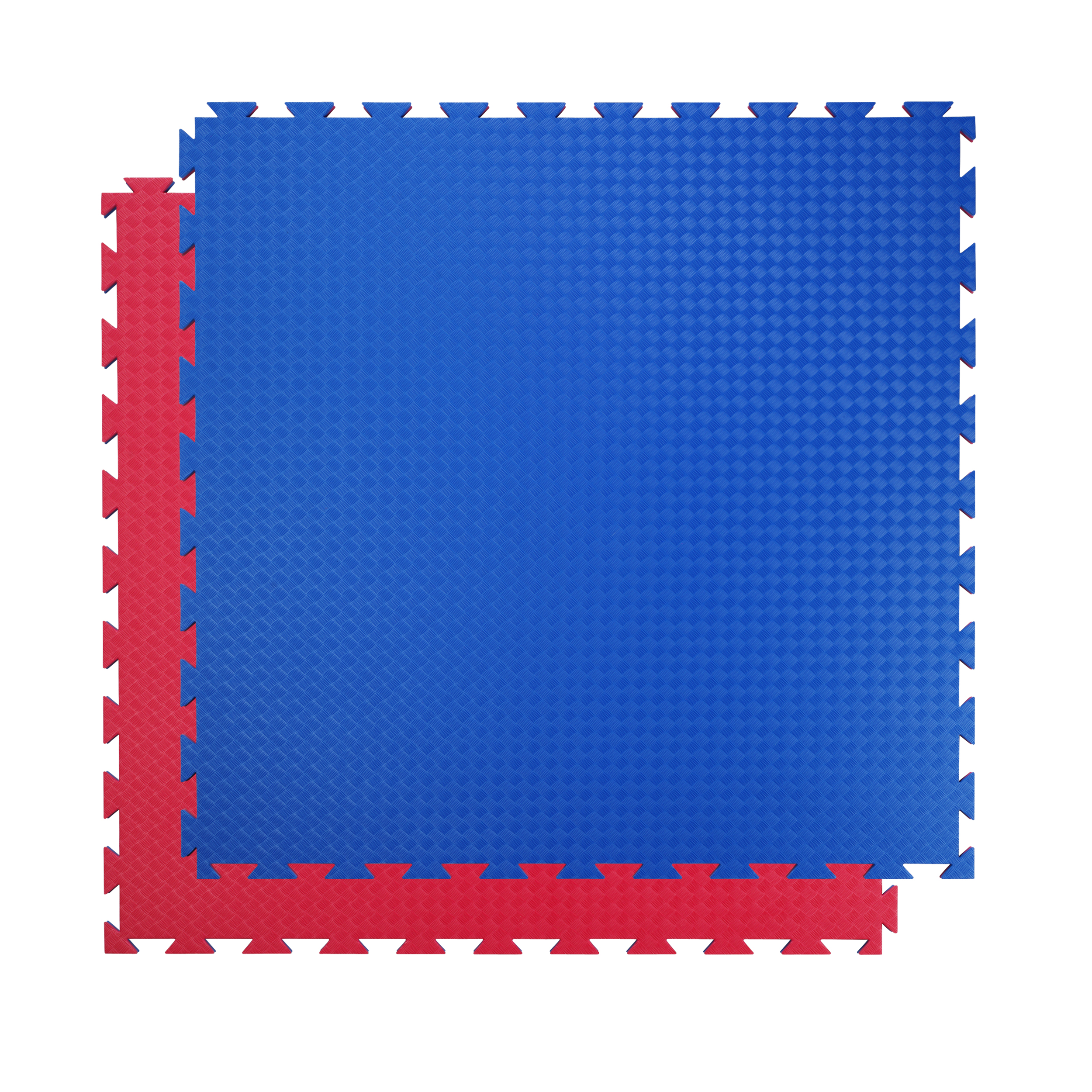 Bodenmatte Double Competition Standard in Blau mit rotem Rand, Puzzle-Kachel