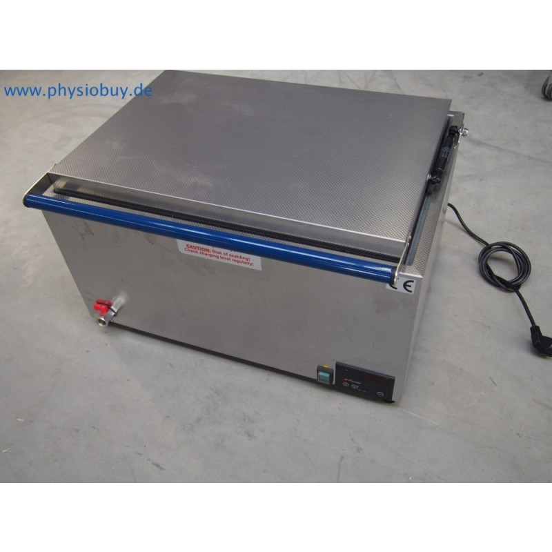Wasserbad Heuser WB 6-50/2 aus Edelstahl mit blauer Abdeckleiste