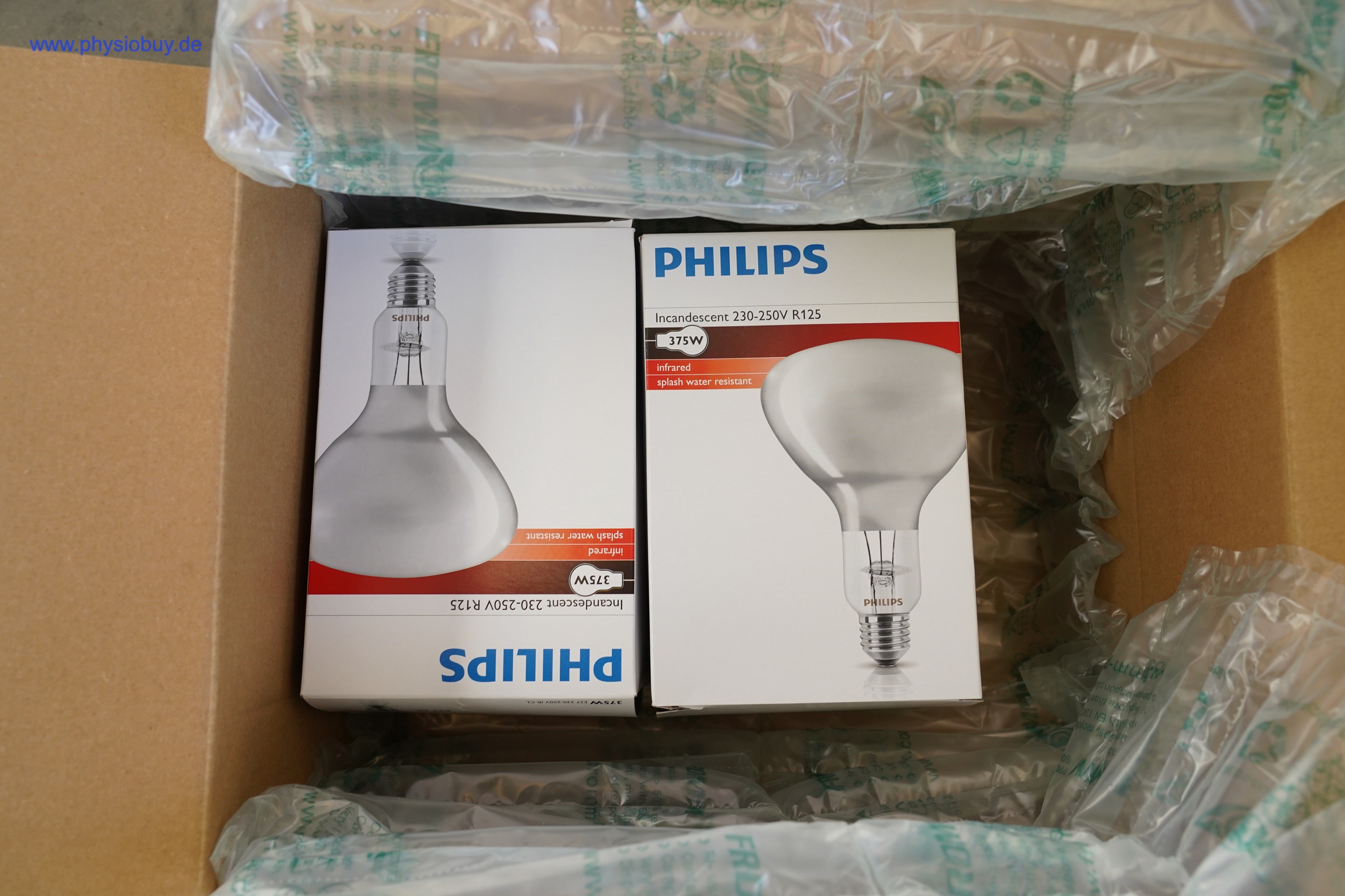 Zwei Philips Infrarotlampen in Originalverpackung, im Karton mit Luftpolsterfolie, Zubehör zum ASTAR Lumina