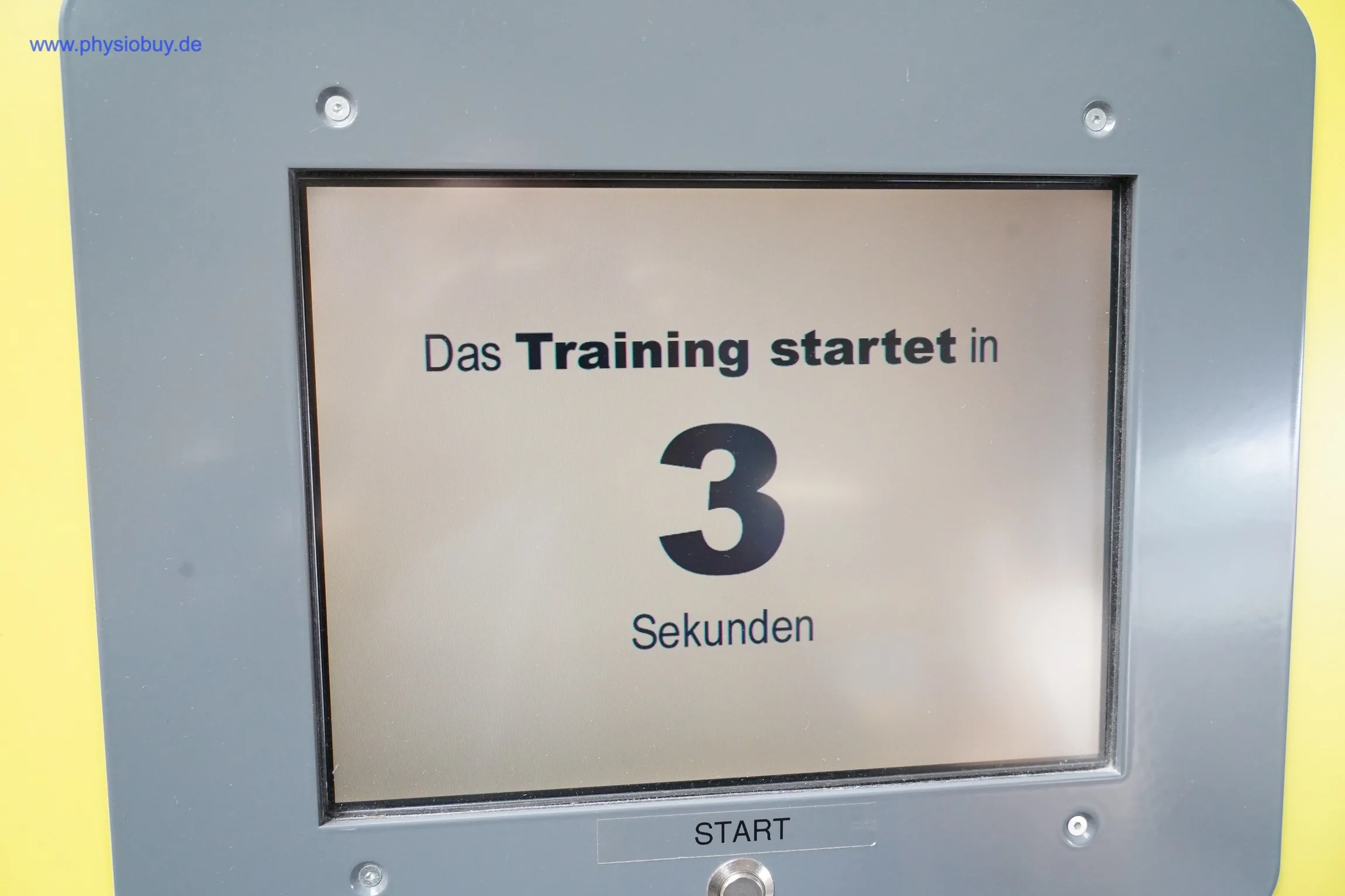 Countdown-Anzeige „Training startet in 3 Sekunden“ auf dem Display des MFT S3-Coordination Line