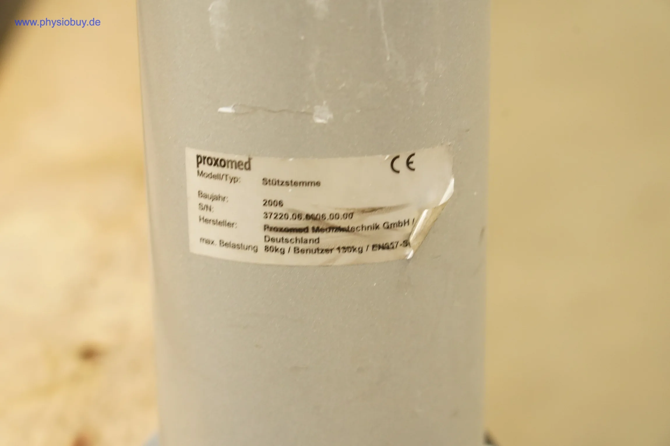 Proxomed compass 530 Stützstemme, Typenschild mit Modellbezeichnung Stützstemme