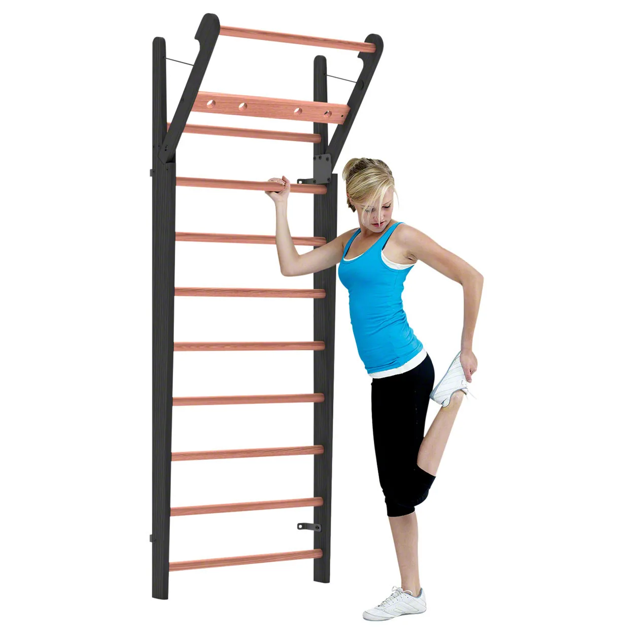 Sprossenwand NOHrD Wallbars Club Sport, Nahaufnahme der Klappstange oben