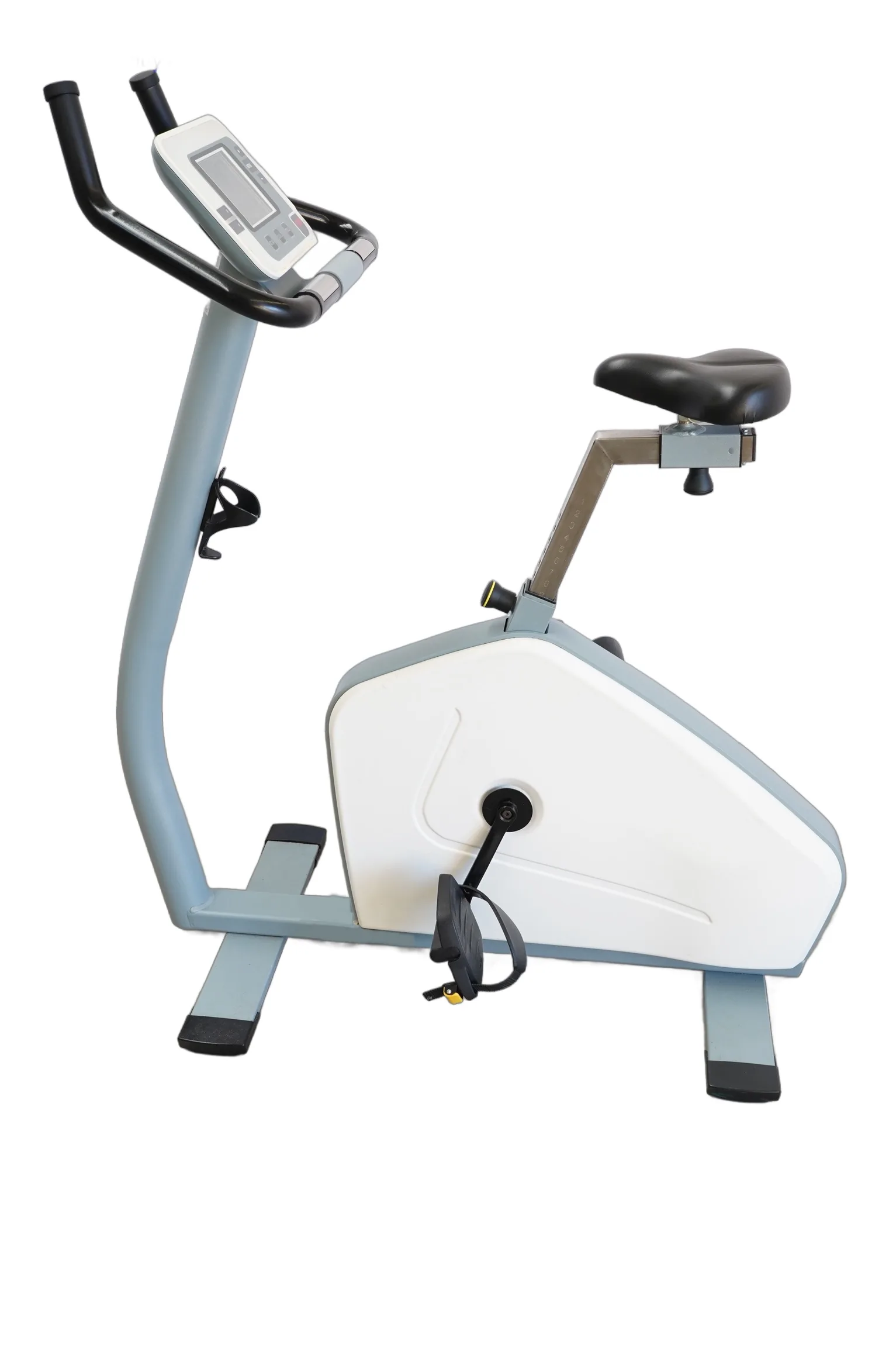 Emotion/Atama Cycle 600 Ergometer in Weiß mit schwarzem Sattel, Seitenansicht