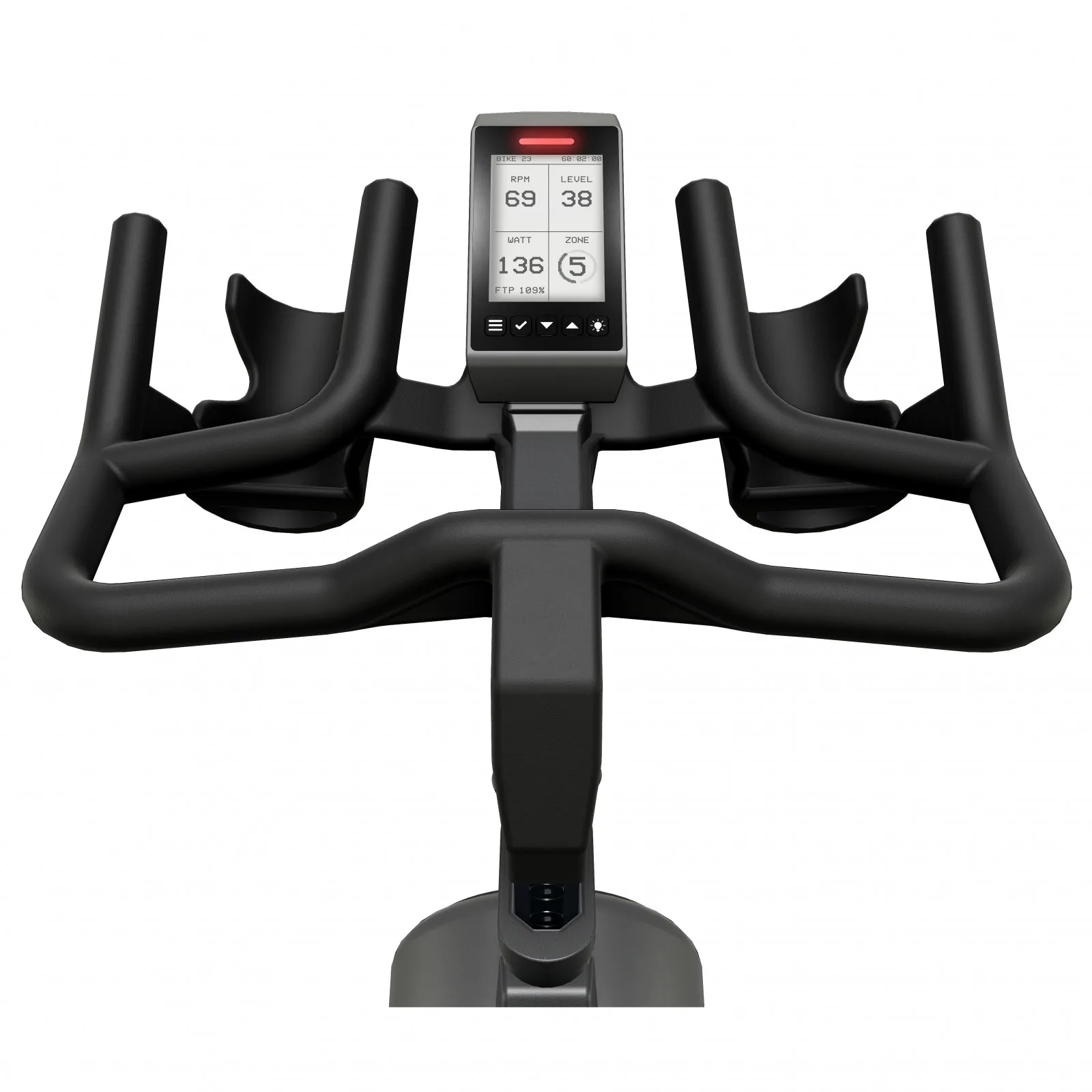 Lenker des Life Fitness ICG IC3 mit Display, Nahaufnahme