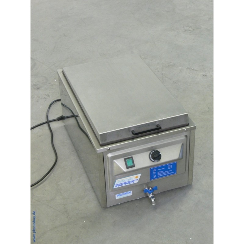 Trautwein Wasserbad Typ 30 aus Edelstahl mit Bedienknopf und Ablasshahn