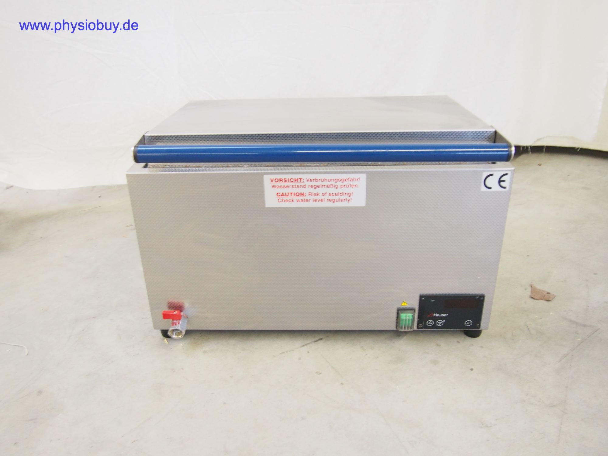 Heuser Wasserbad WB5-30/2 aus Edelstahl mit gelbem Deckelrand