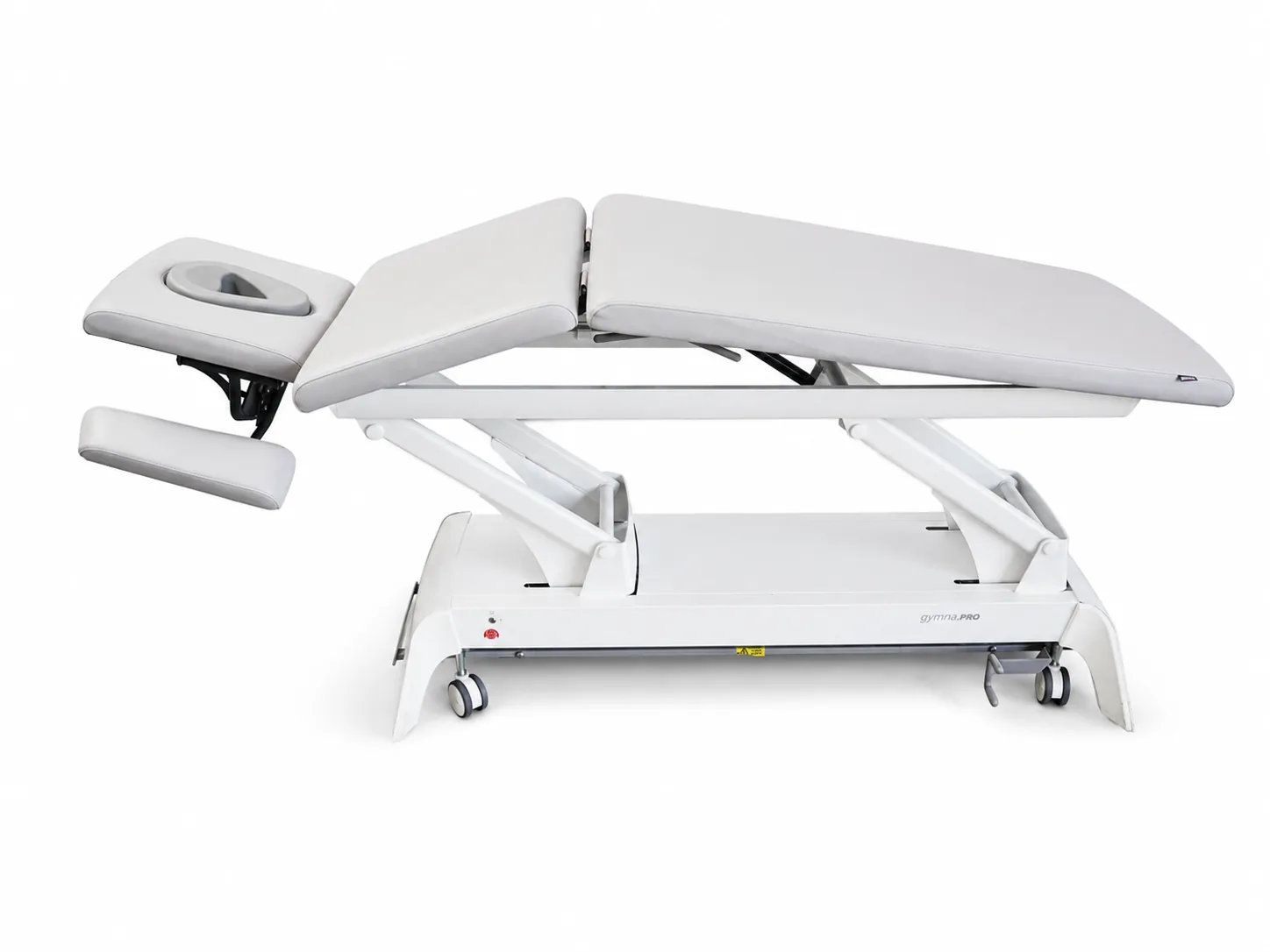 Therapieliege Gymna Pro T5 i-Control mit Gesichtsaussparung im Kopfteil, Seitenansicht