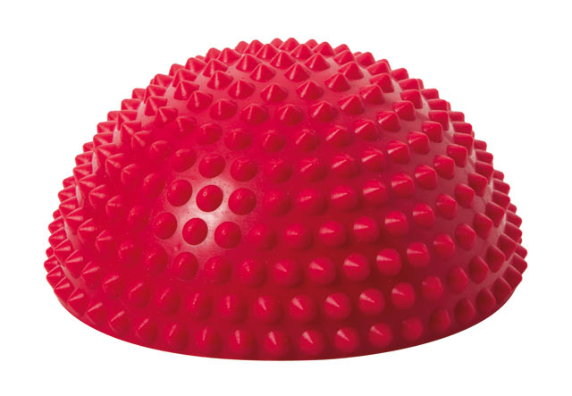 Roter Balance-Igel als Halbkugel mit Noppen