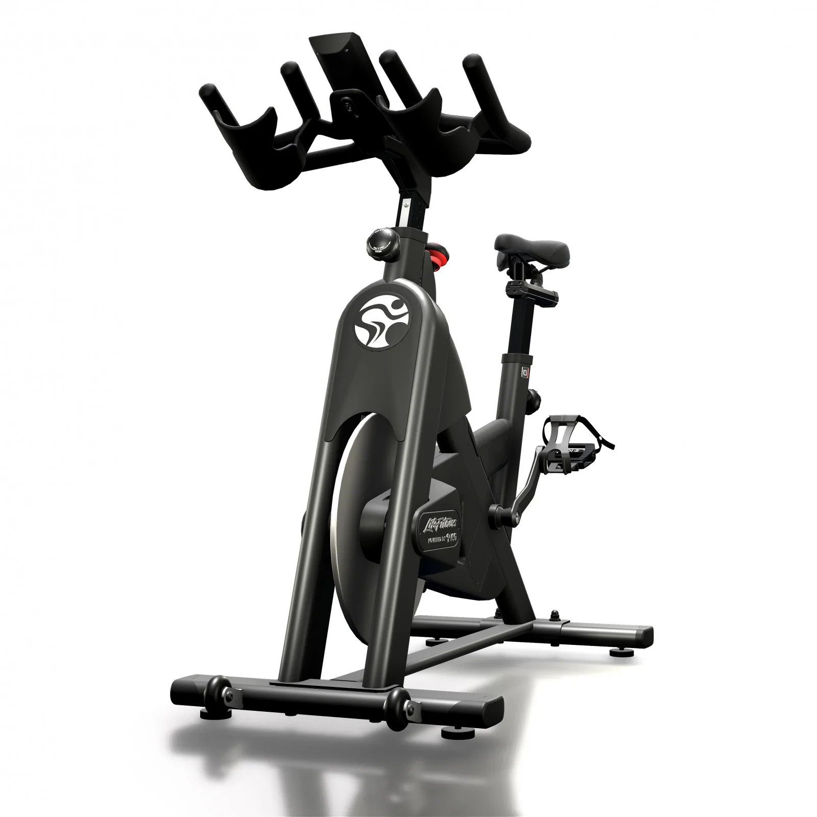 Life Fitness ICG IC3 Indoor Cycle in Schwarz, Ansicht von schräg vorne