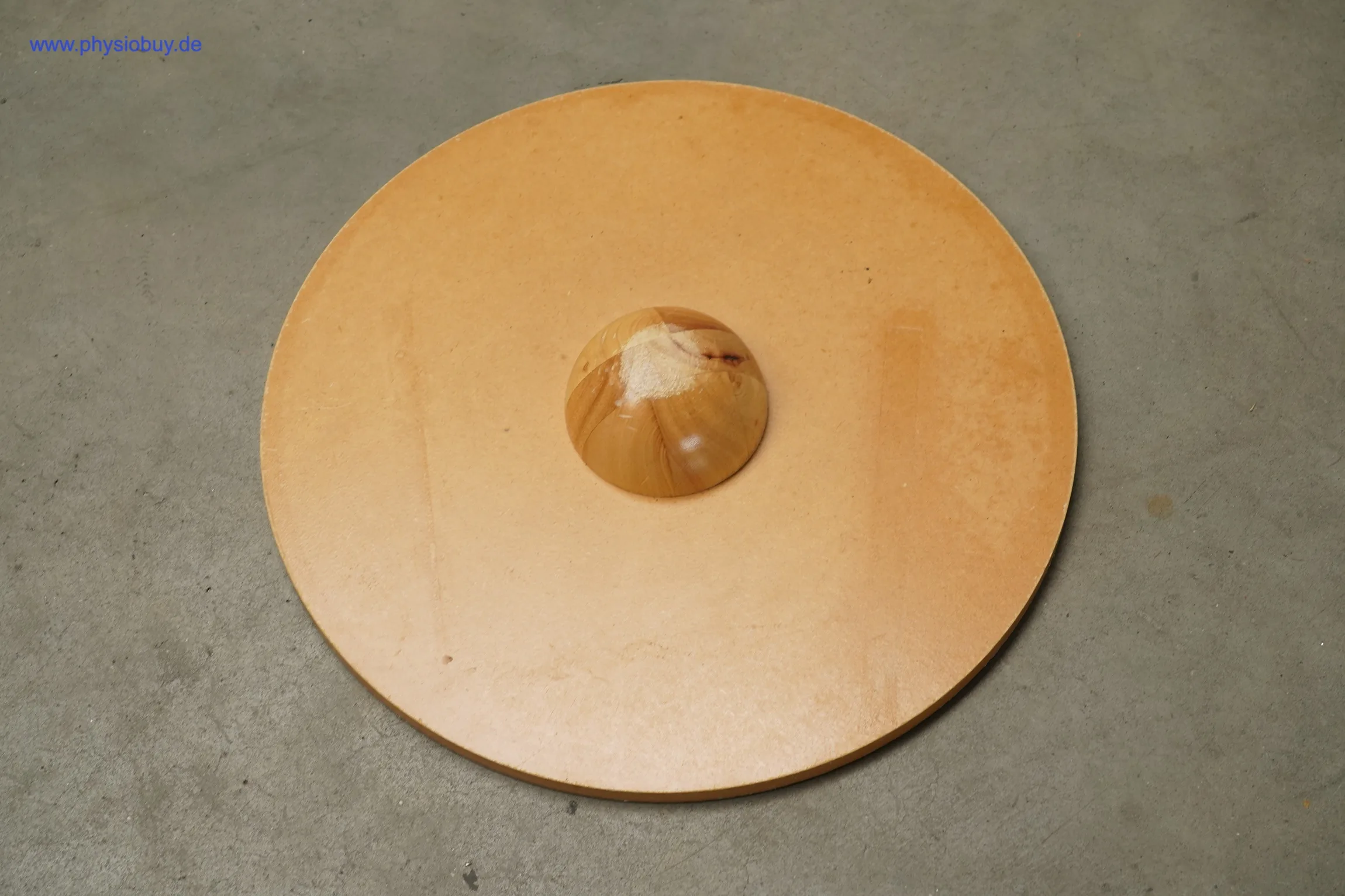 Rundes Balance-Kreisel-Board aus Holz mit mittigem Drehpunkt