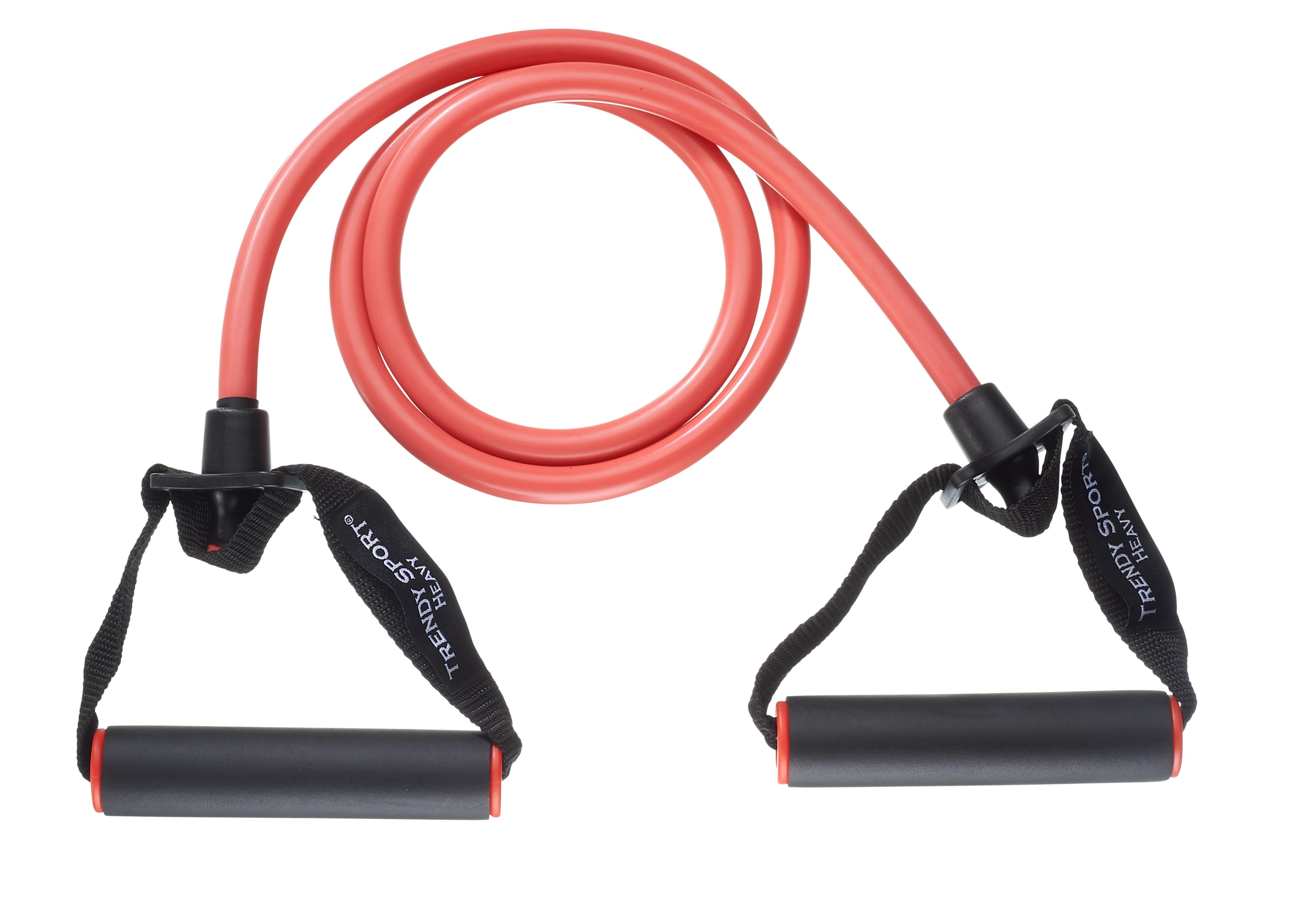 Trendy Premium Gym Tube in Rot mit gepolsterten Griffen, Stärke Heavy