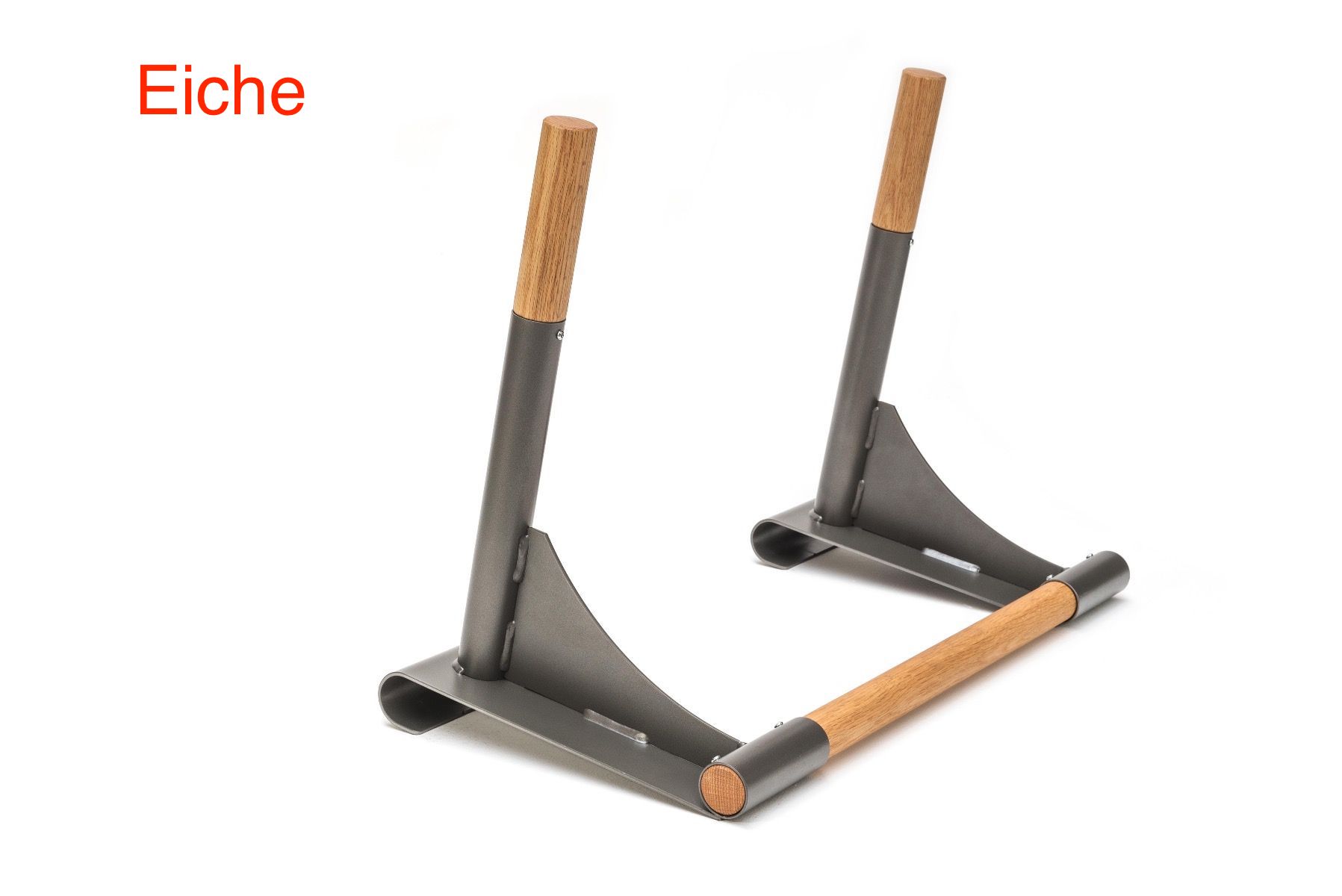 NOHrD WallBars Multi-Adapter in Eiche, freistehendes Gestell mit Holzgriffen