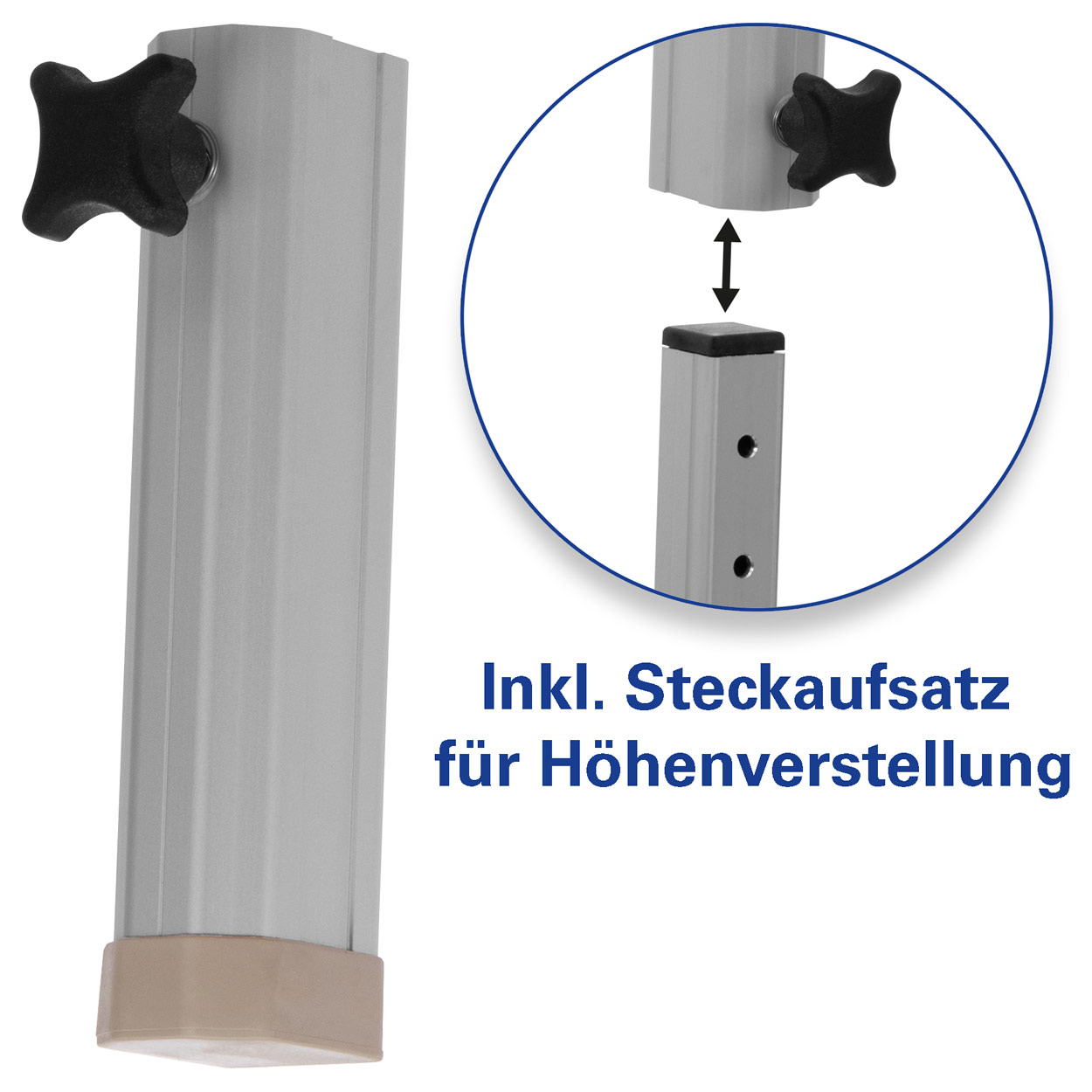NEU Alu-Kofferliege Robusta ST, inkl. Kopfteil + Armablage, 170/210x65x70-82 cm