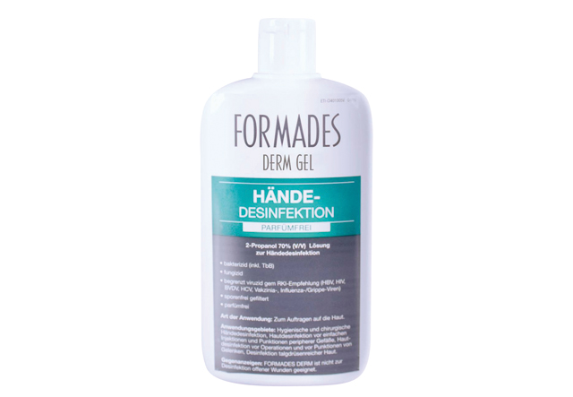 Spenderflasche Formades Derm Gel Händedesinfektion, 500 ml