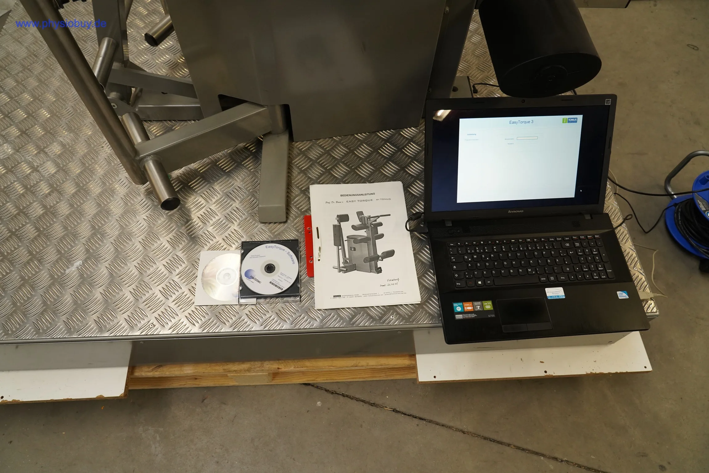 Easy Torque, zugehöriger Laptop, Software-CD und Bedienungsanleitung