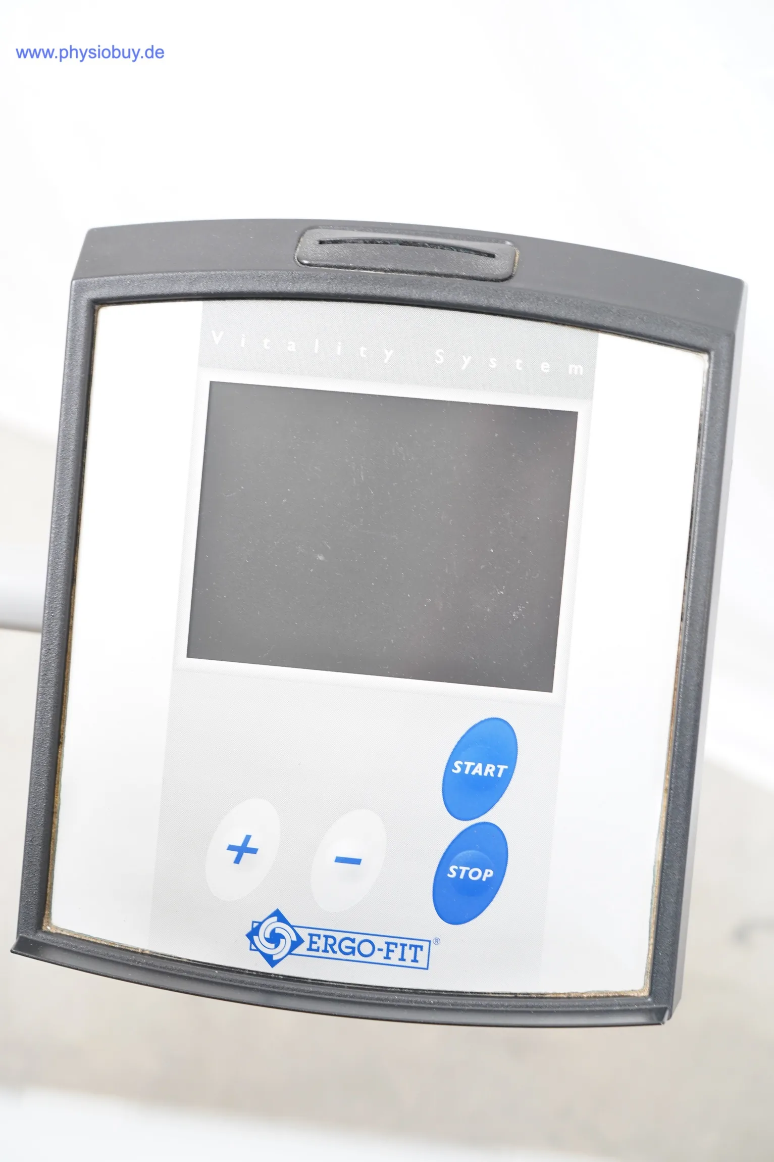 Bedienfeld des Ergo-Fit 4000 S Hip Extension mit Display sowie Start- und Stopp-Tasten