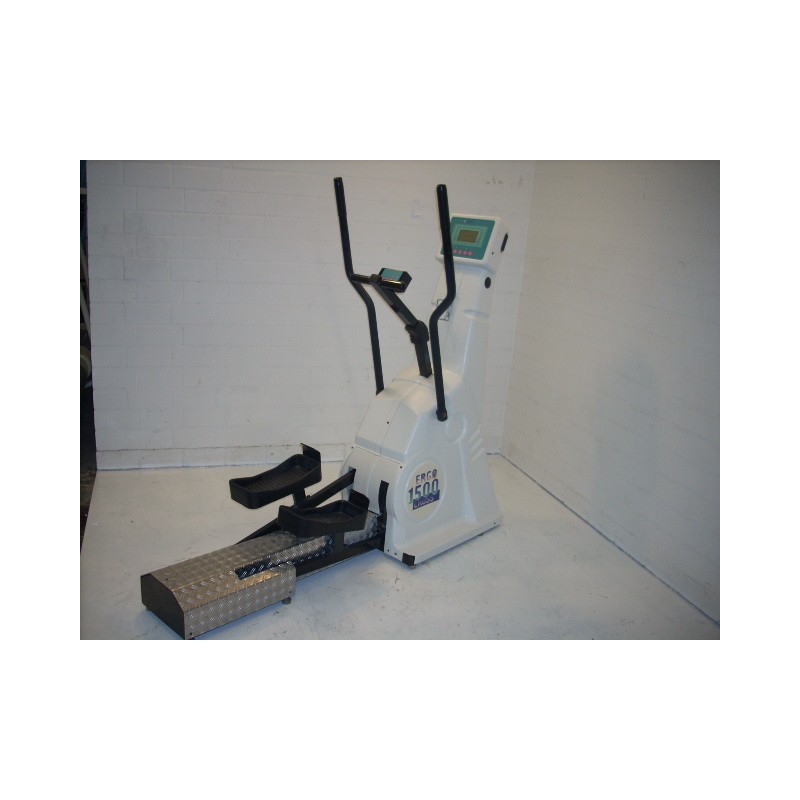 Ergo-Fit Crosser 1500 Crosstrainer in Weiß mit Griffen und Display, Seitenansicht