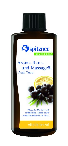 NEU Spitzner Acai-Yuzu Aroma Haut- und Massageöl, 190 ml